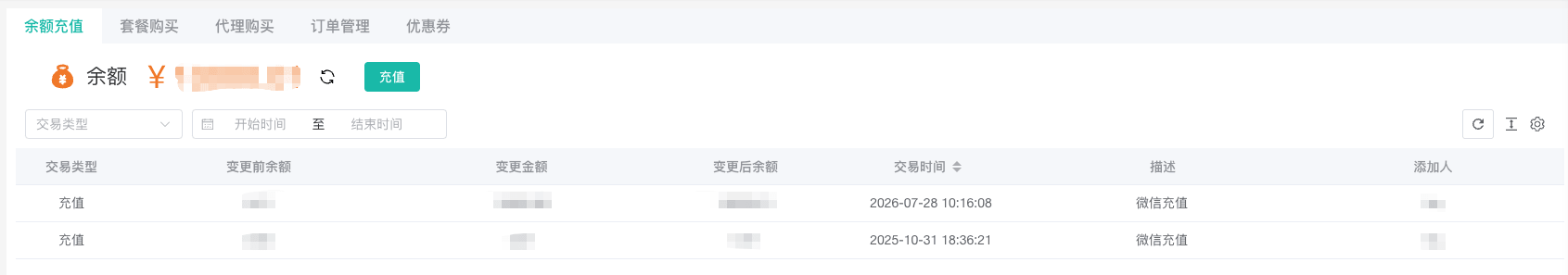 余额与交易流水