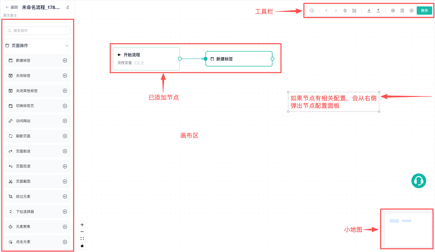 流程编辑器区域
